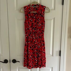 Banana Republic Red Crew Neck Sleeveless Dress